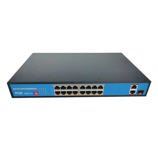 [XC-S1918CF-AP] 16 Port 100M PoE Switch with 2*1000M RJ45+1*1000M TP/SFP Port